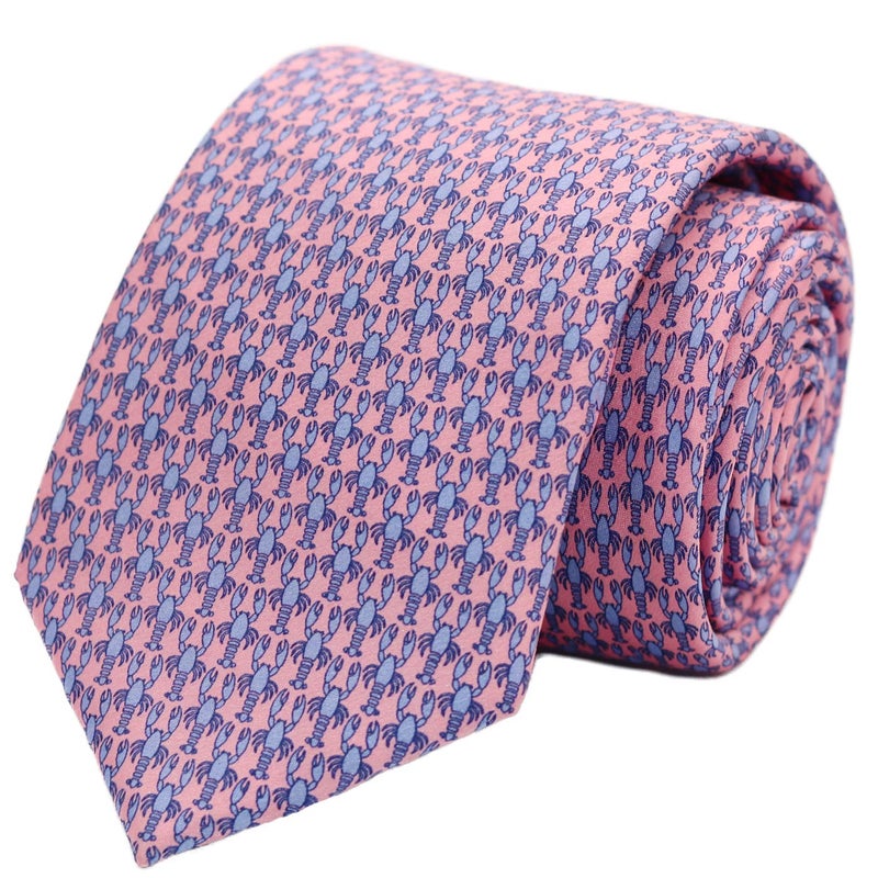 WITZROYS 100% Silk Ties for Men Handmade Neckties with Lobsters Printed+Gift box - Image 1